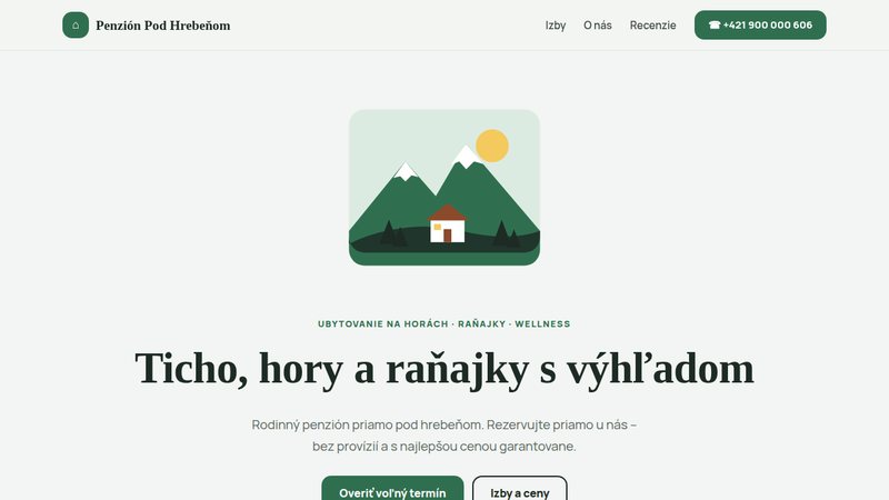 Penzión Pod Hrebeňom – Penzión a ubytovanie
