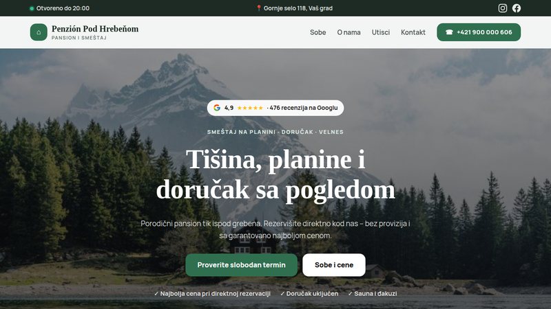 Penzión Pod Hrebeňom – Pansion i smeštaj