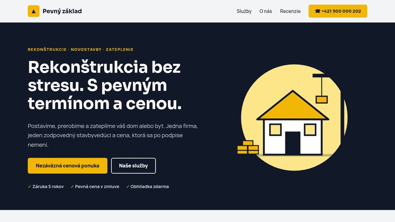 Pevný základ – Stavebná firma a rekonštrukcie